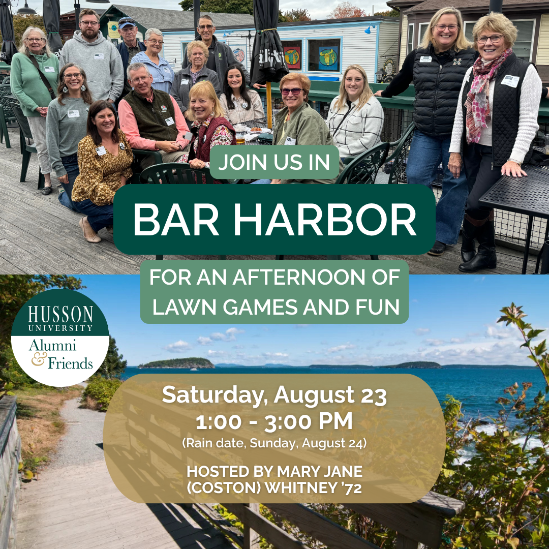 Picture of alumni gathered in Bar Harbor